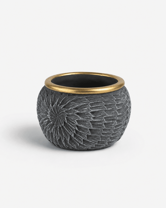 Ceramic Pot Centered Flower Texture