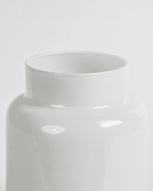 Glass Vase White 15x18cm