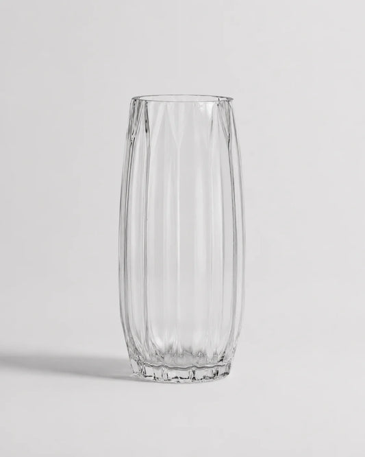 Glass Vase Lined Curved
