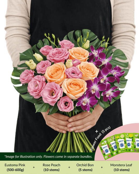 FCMRY02 - Eustoma, Rose, Orchid & Monstera
