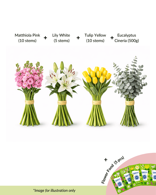 FCMRY16 - Matthiola, Lily, Tulip & Eucalyptus