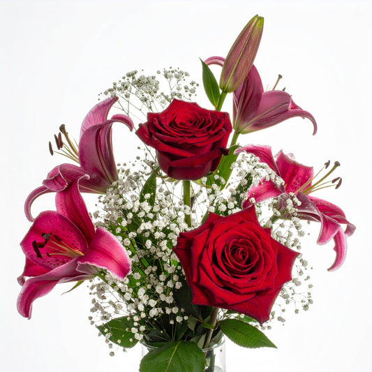 FCMVD04 - Rose, Lilies & Baby's Breath