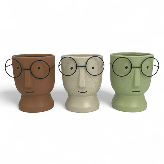 Ceramic Face Design With Spec 13cm(D) x 17cm(H)