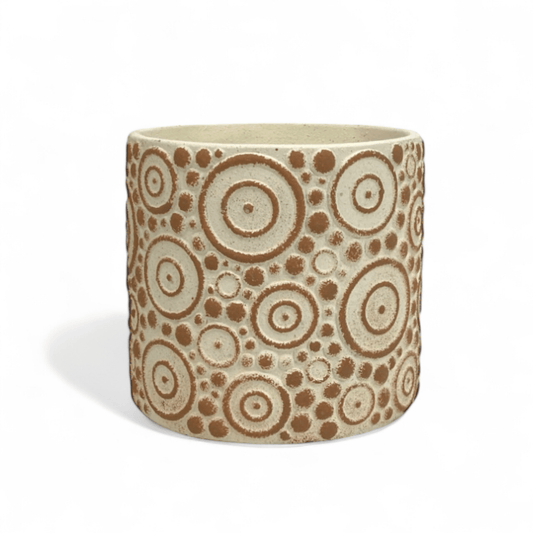 Ceramic With Round Motif 13cm(D)x 12cm(H)