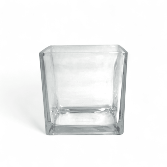 Glass Square Vase 12cm(D) x12cm(H), 14.5(D) x 14.5(H)