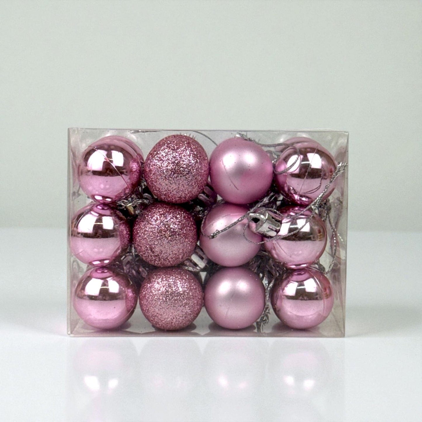 Christmas Ball 3cm Ornaments - Pink (24 pcs)