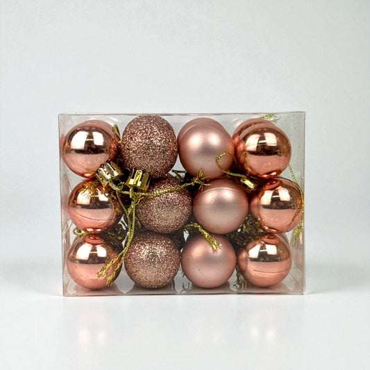 Christmas Ball 3cm Ornaments - Rose Gold (24 pcs)