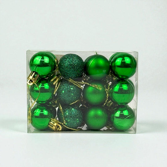 Christmas Ball 3cm Ornaments - Green (24 pcs)