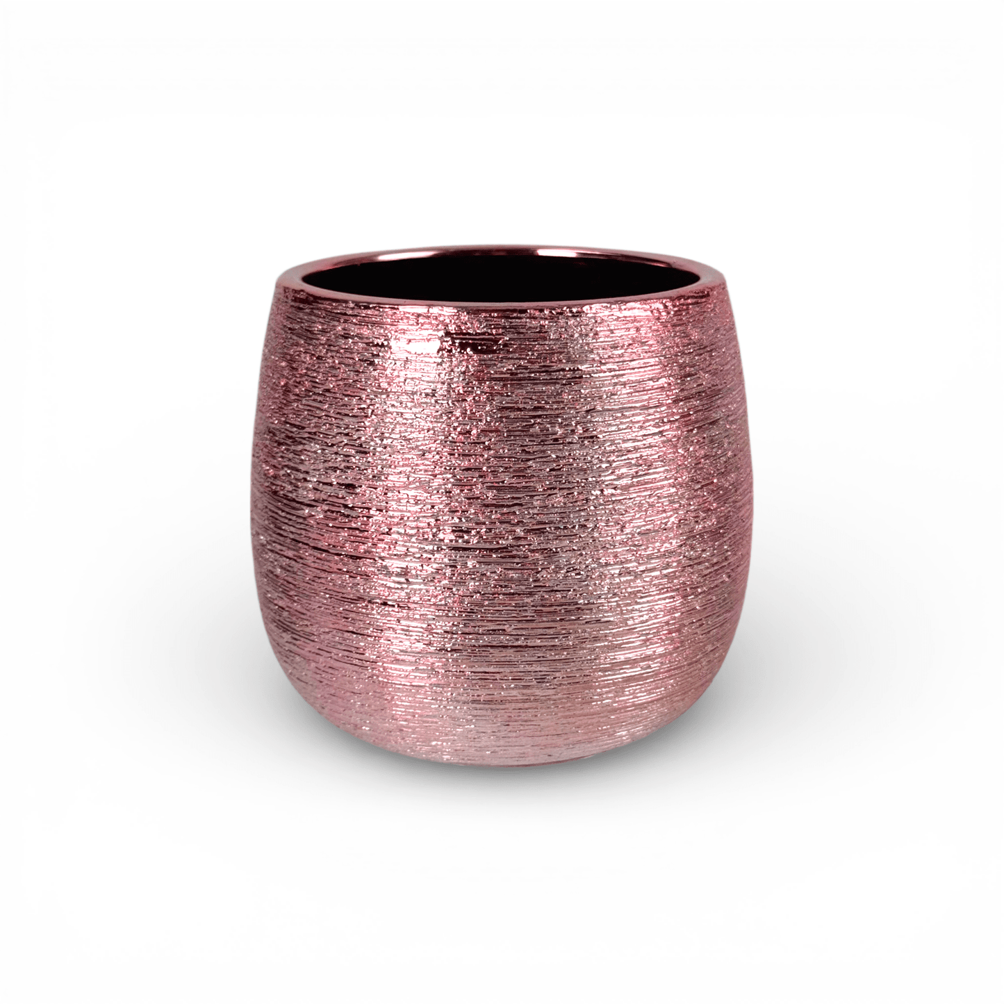 Ceramic Round Vase - Rose Gold (13cm x 12cm)