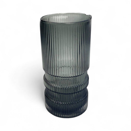 Black Glass With Lines 12cm(D)x25cm(H)