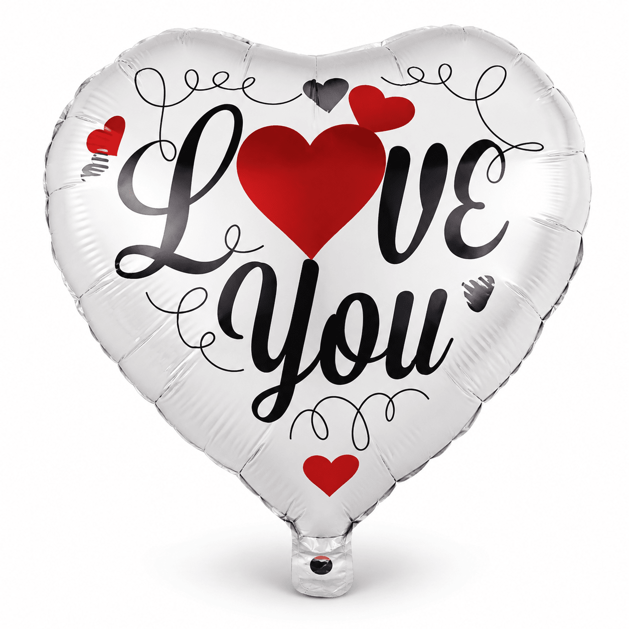 Silver & Red “Love You” Heart Foil Balloon