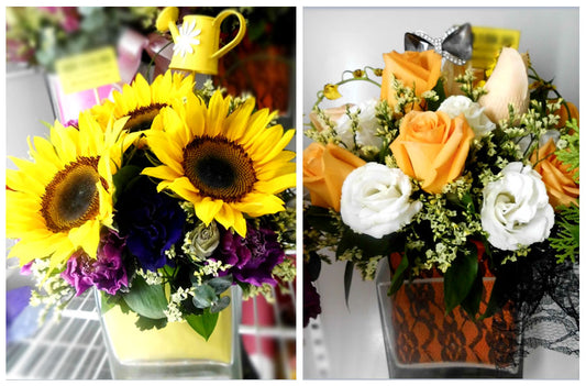 Flower Arrangement with Glassware