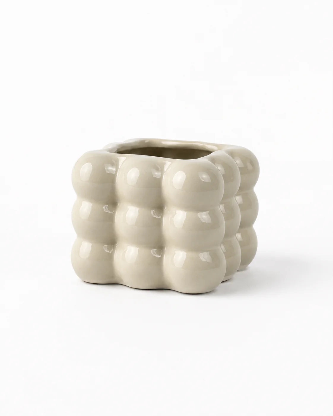 Ceramic Pot Square Bubble