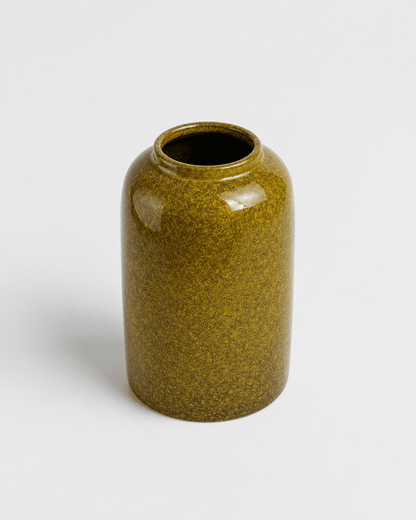 Ceramic Vase Textured Yellow Mud