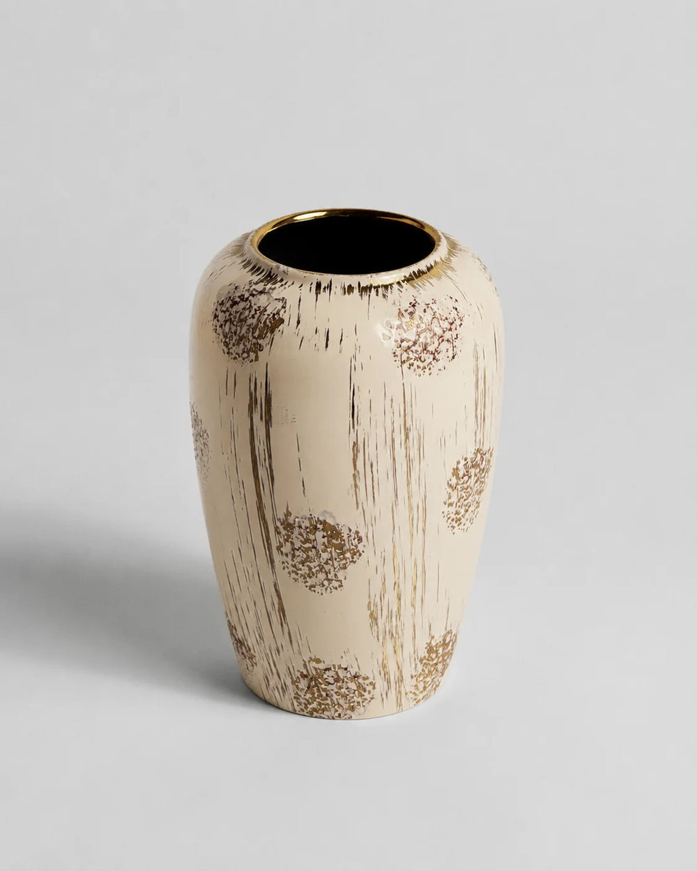 Ceramic Vase White Gold Pattern