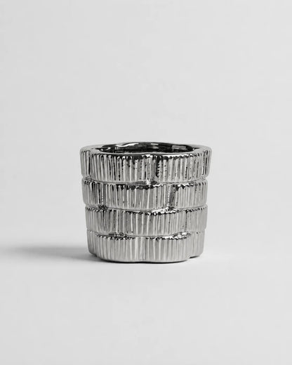 Ceramic Vase Metal Twisted Short