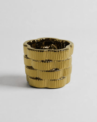 Ceramic Vase Metal Twisted Short