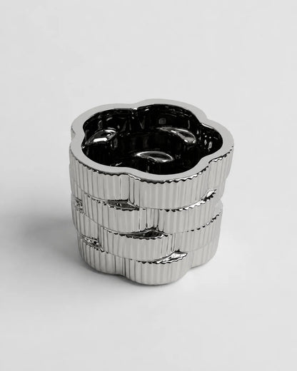 Ceramic Vase Metal Twisted Short