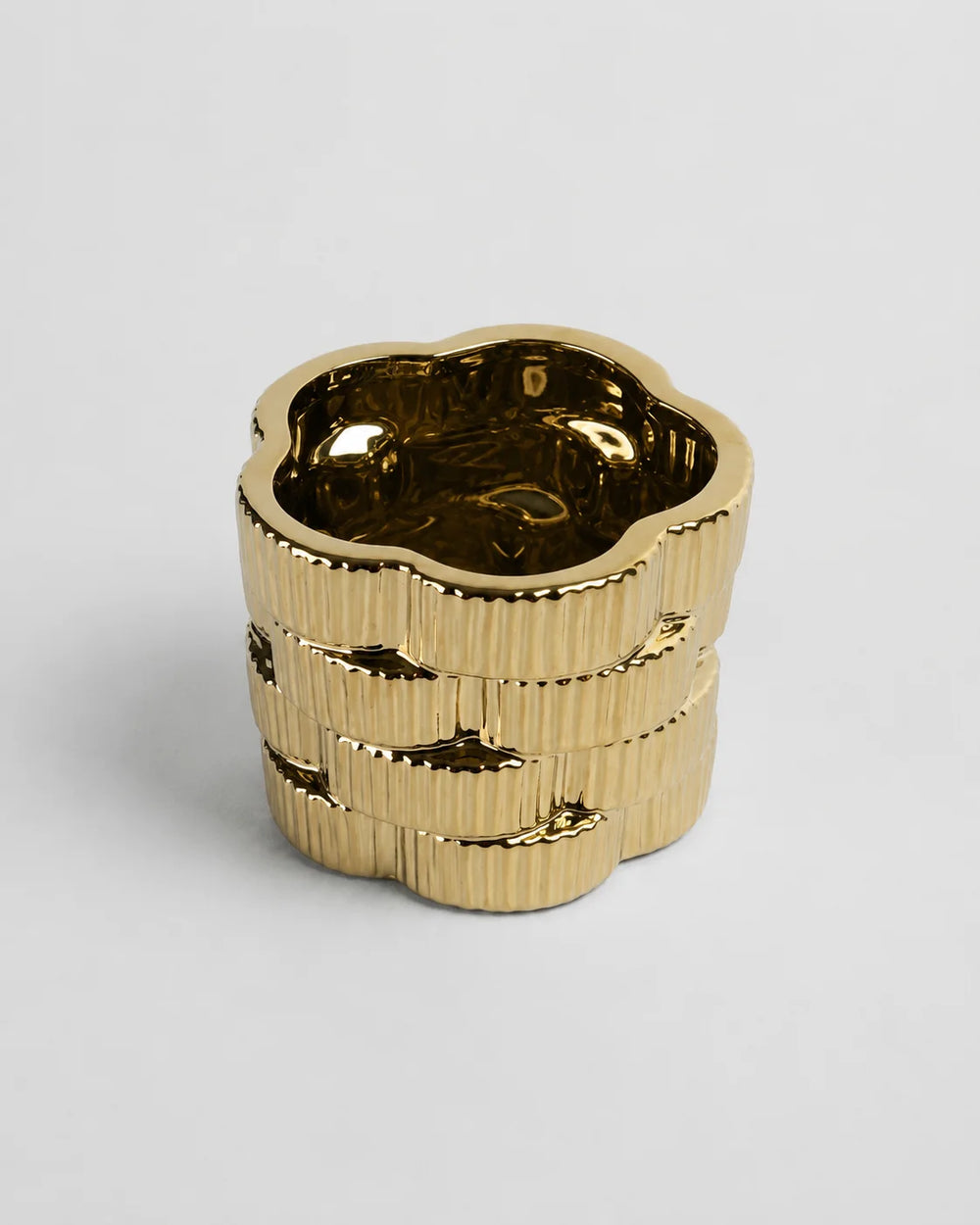 Ceramic Vase Metal Twisted Short