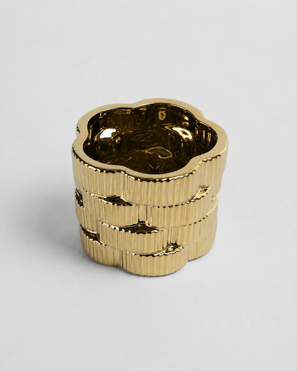 Ceramic Vase Metal Twisted Short