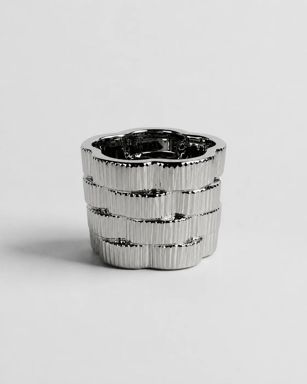 Ceramic Vase Metal Twisted Short