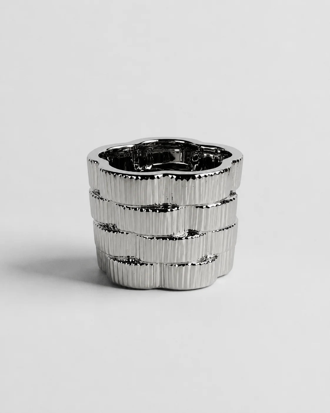 Ceramic Vase Metal Twisted Short