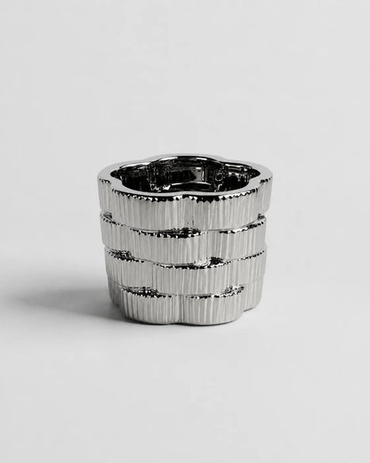 Ceramic Vase Metal Twisted Short