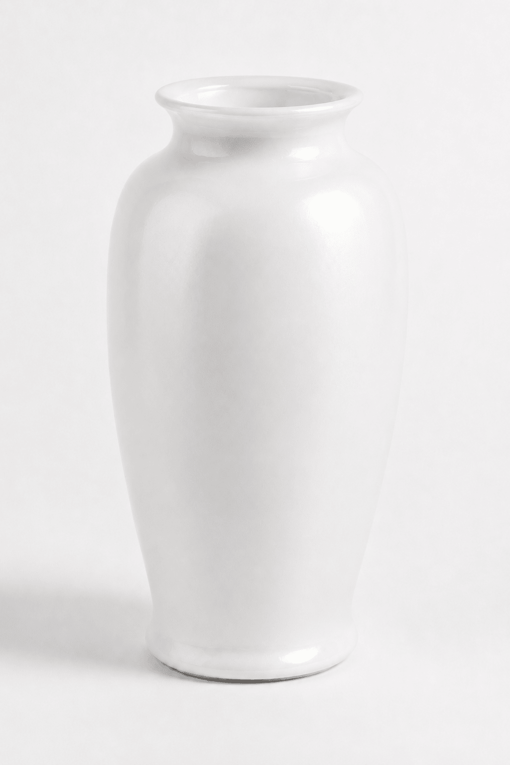 Ceramic Vase Pearl White with Curved Top