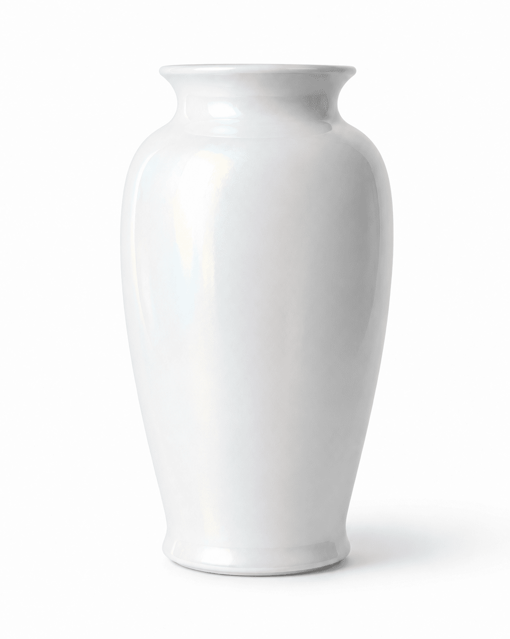 Ceramic Vase Pearl White with Curved Top