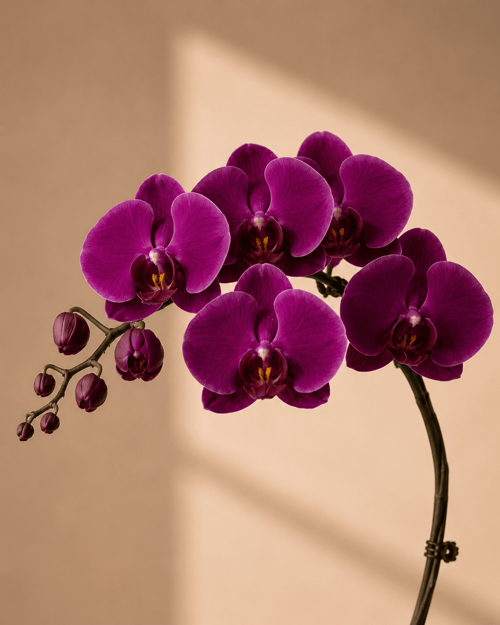 Purple Phalaenopsis Orchid Arrangement - Pink Ceramic Pot