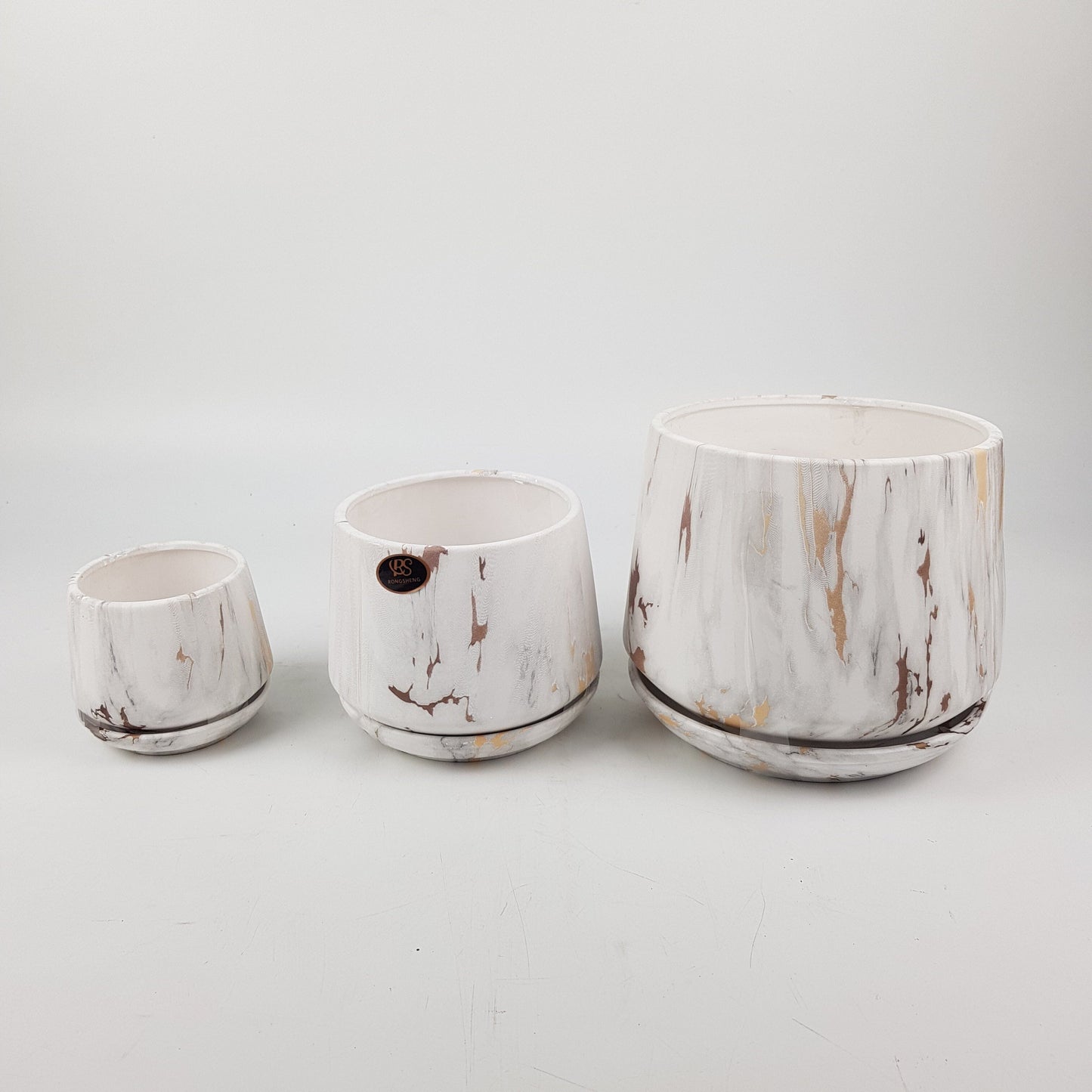 Ceramic Pot BJ9036-S - Marble Gold