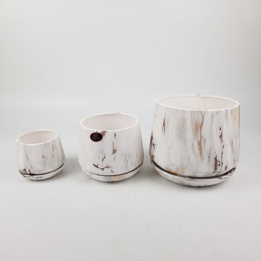 Ceramic Pot BJ9036-S - Marble Gold