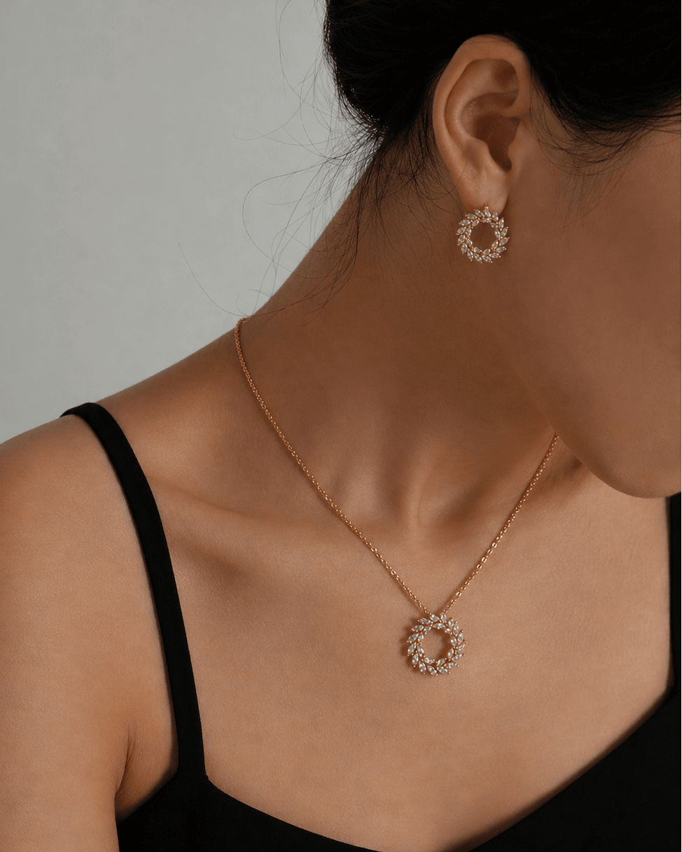 Aurora Halo Crystal Set - Necklace & Earings