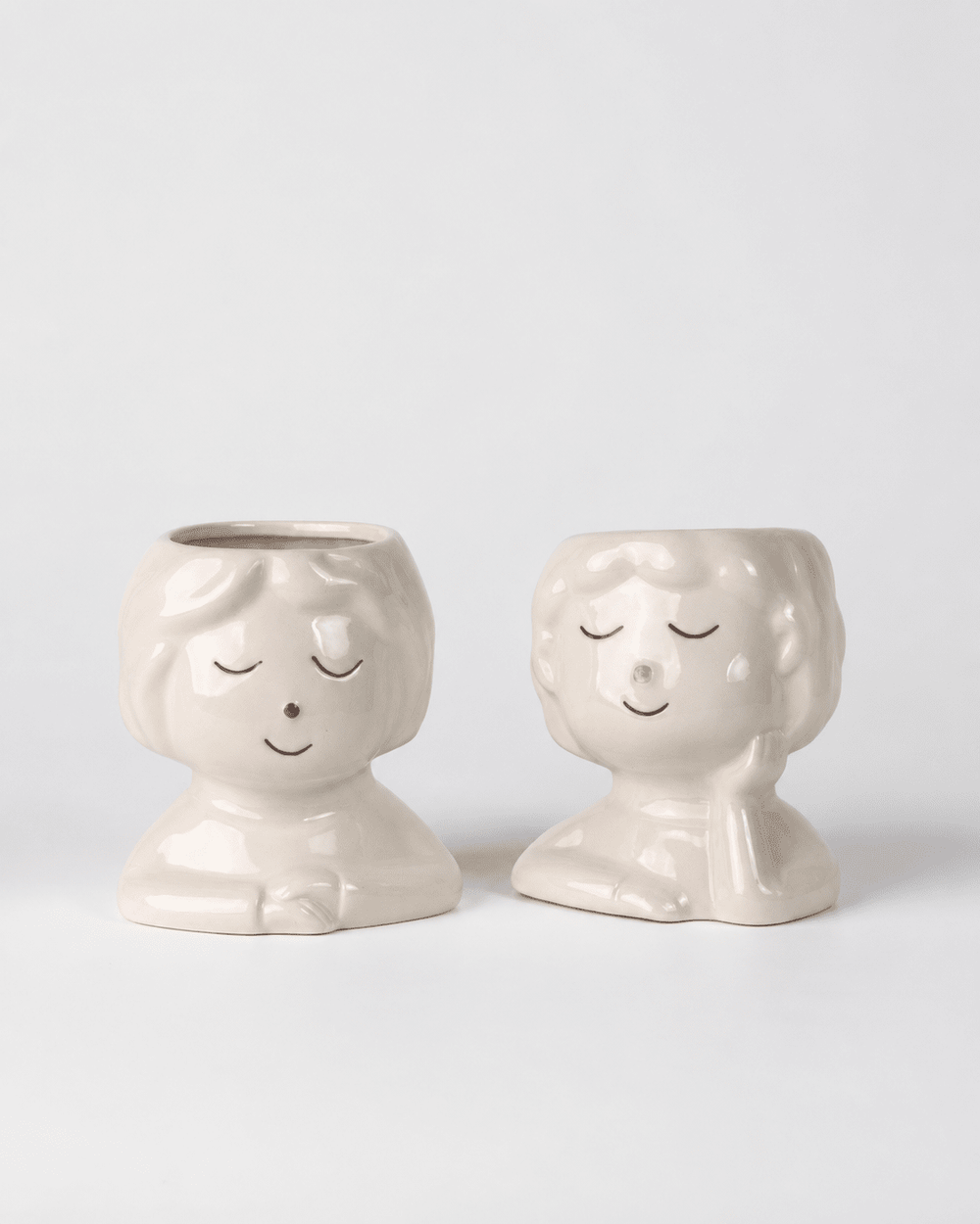 Ceramic Pot Sleepy Face
