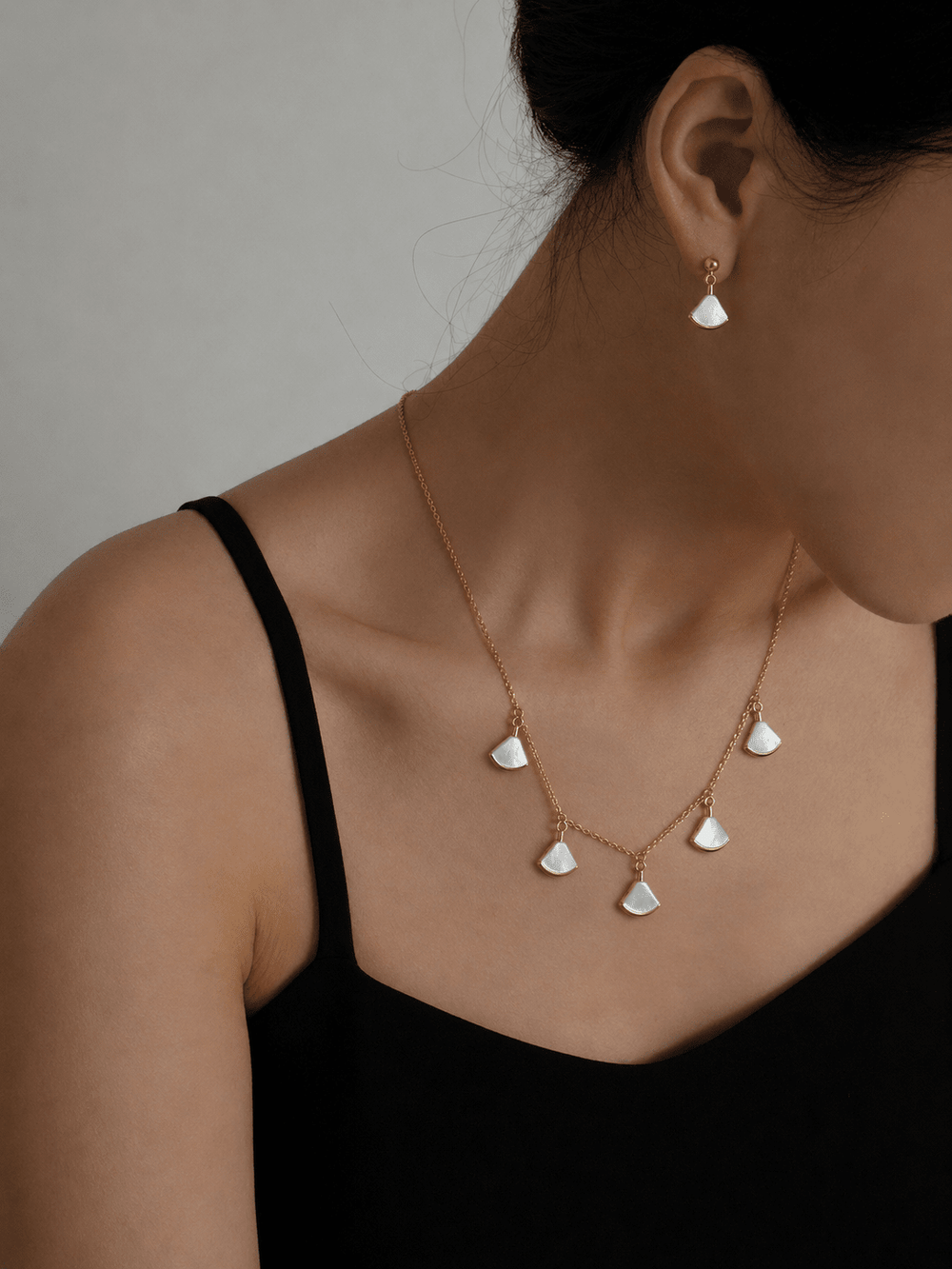 Luna Petal Cascade Set - Necklace & Earings