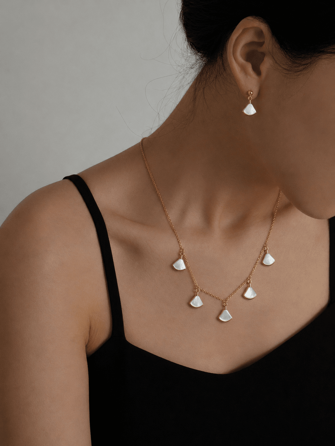 Luna Petal Cascade Set - Necklace & Earings