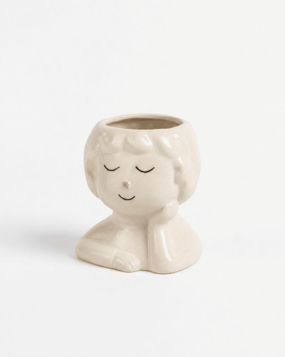 Ceramic Pot Sleepy Face