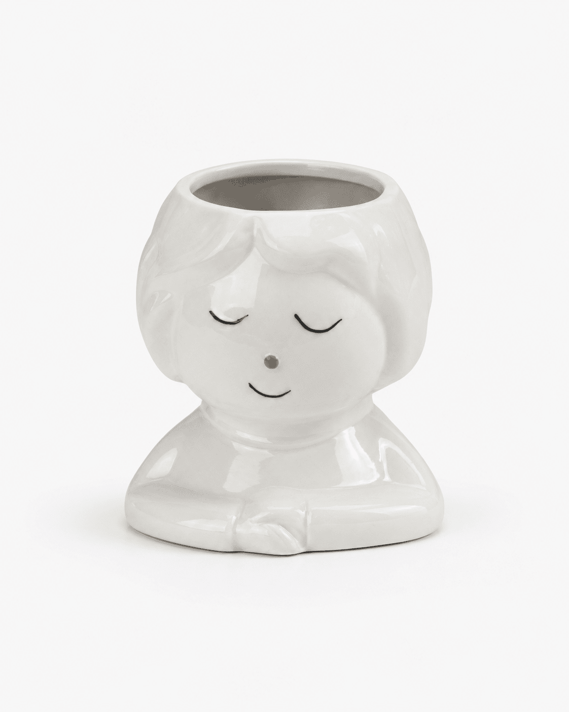 Ceramic Pot Sleepy Face