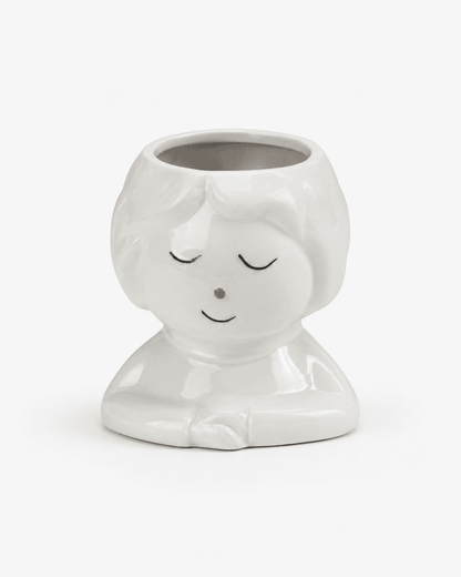 Ceramic Pot Sleepy Face