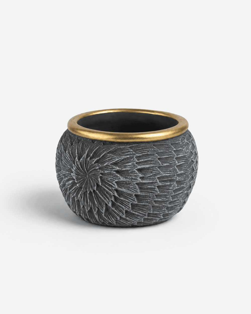 Ceramic Pot Centered Flower Texture
