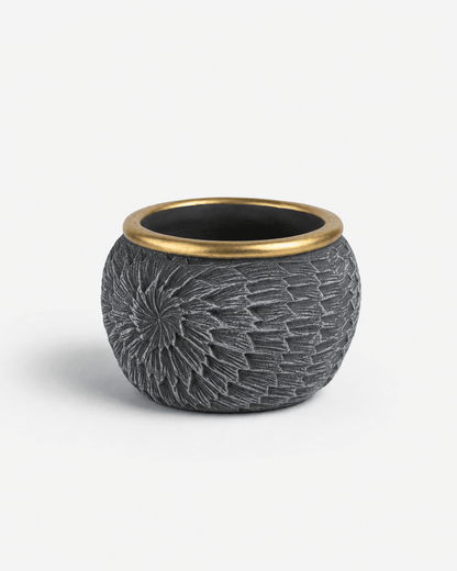 Ceramic Pot Centered Flower Texture