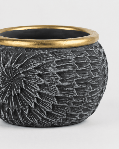 Ceramic Pot Centered Flower Texture
