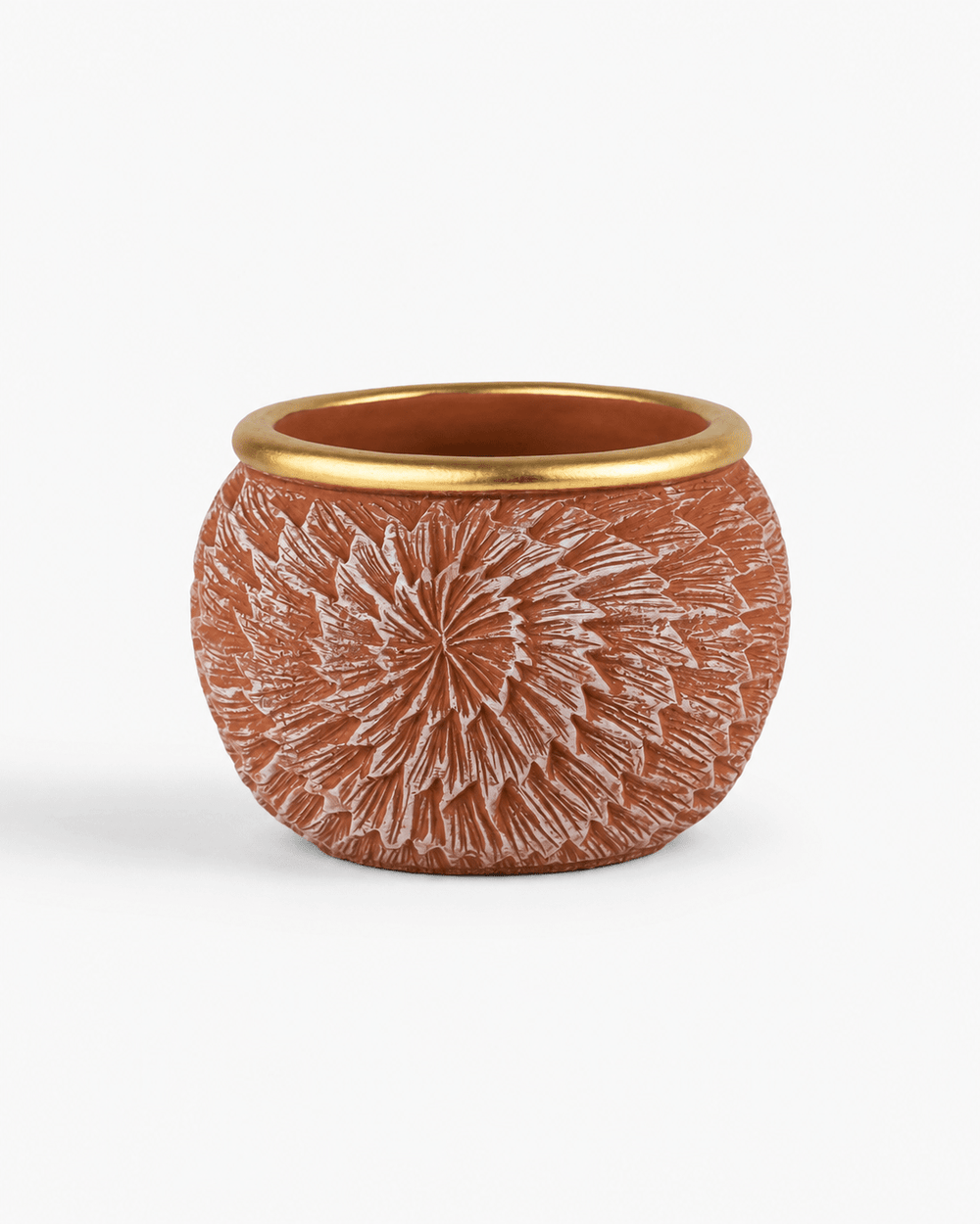 Ceramic Pot Centered Flower Texture