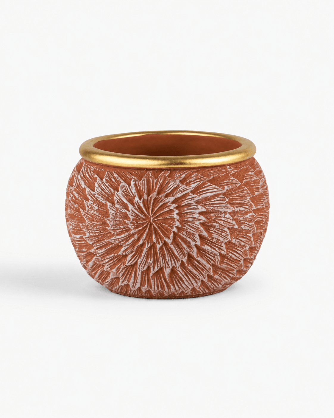 Ceramic Pot Centered Flower Texture