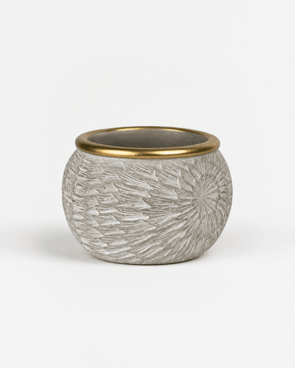 Ceramic Pot Centered Flower Texture
