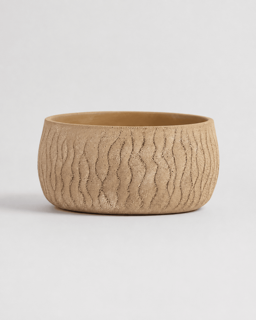 Ceramic Vase Round Textured Line