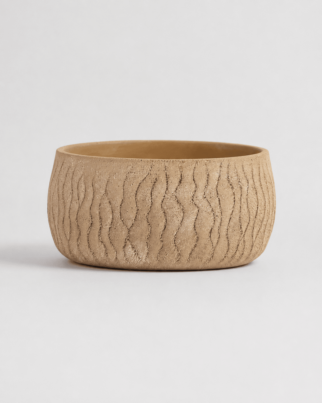 Ceramic Vase Round Textured Line