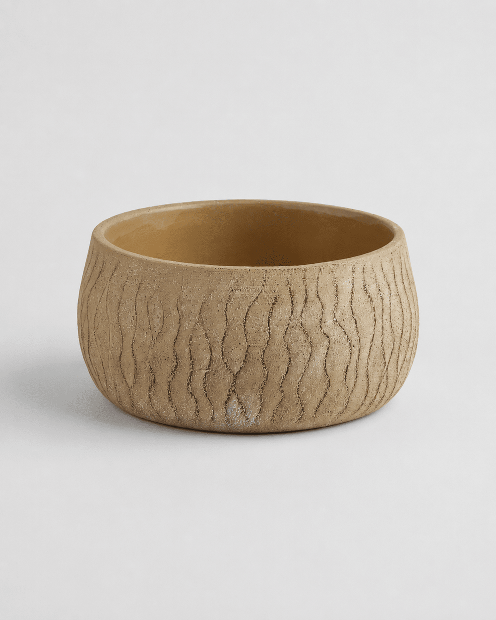 Ceramic Vase Round Textured Line