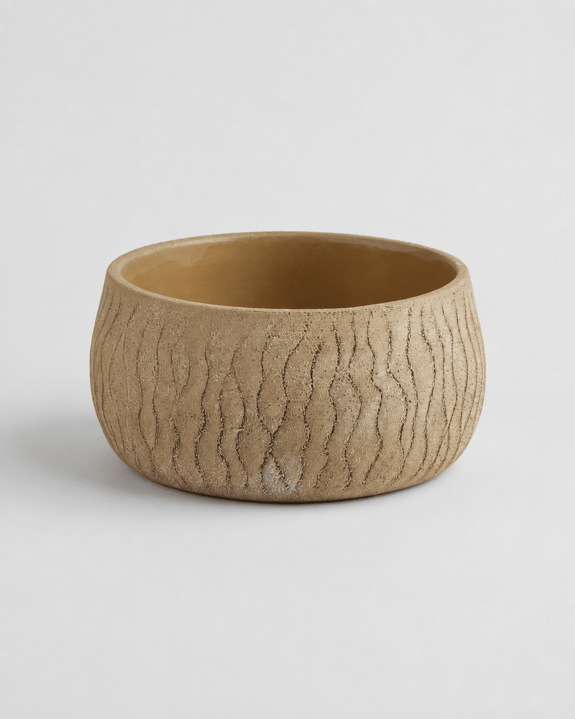 Ceramic Vase Round Textured Line