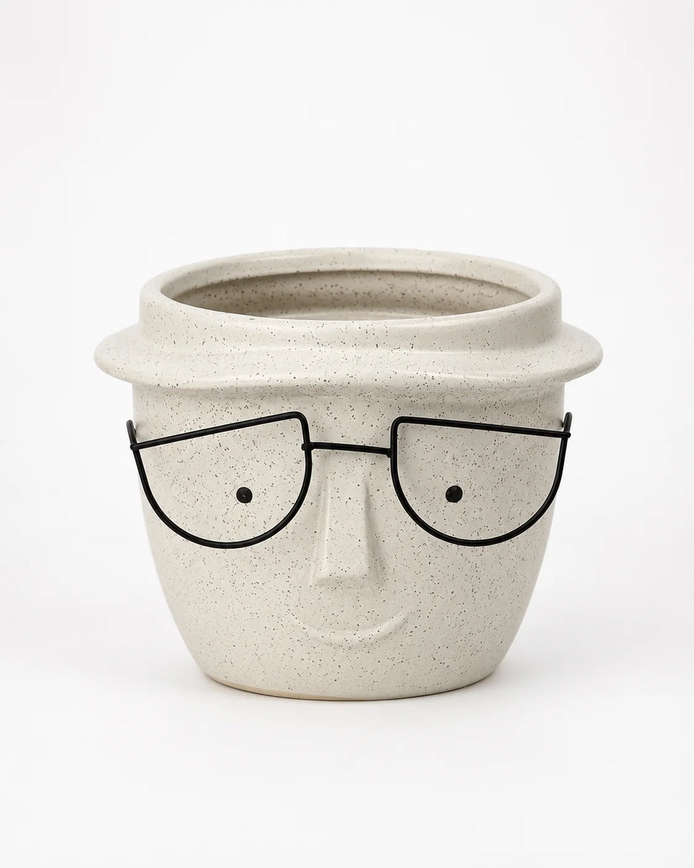 Ceramic pOt Face with Glasses (16cm x 12.5cm)